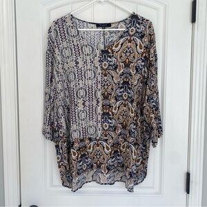 B.L.E.U Women's 3/4 Sleeve Top Size 1X